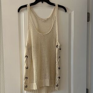DNA Couture Beige Knit Tank with Side Ties